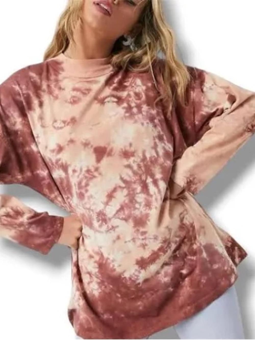 Free People|We the Free Tie-Dye Long Sleeve Top - Blush/Rust| Sz M